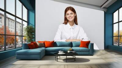 portrait of a young woman in office Wall mural