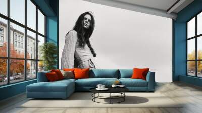 pretty woman in dress dramatic style emotions posing Lifestyle Wall mural