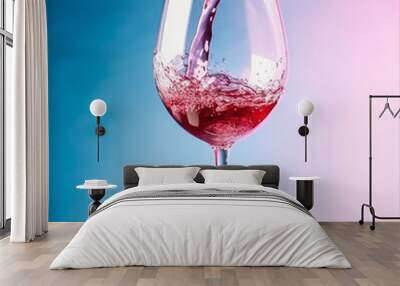 red gradient wine liqueur closeup background party alcohol drink liquid glass. Generative AI. Wall mural