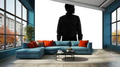 silhouette of a man on a light background Wall mural