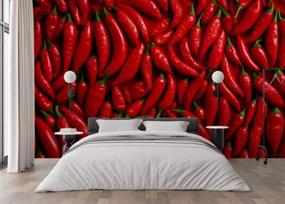 Spice red vegetarian peppers ingredient food fresh heat chili vegetable hot Wall mural