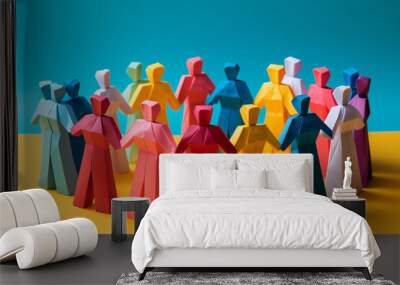 Team man concept person human group community business together partnership crowd teamwork Wall mural