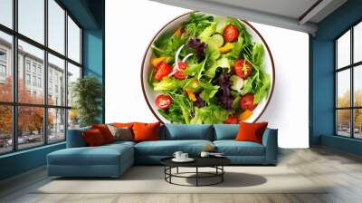 vegetable food lunch vegetarian lettuce green salad fresh healthy tomato. Generative AI. Wall mural