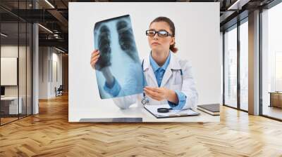 woman doctor radiologist x-ray diagnostics lung treatment Wall mural