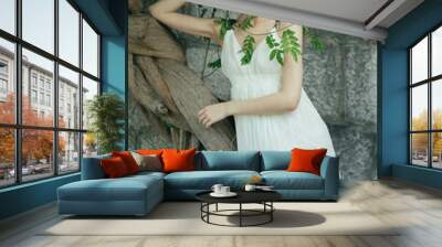 Woman in white dress decoration mythology princess glamor summer Wall mural