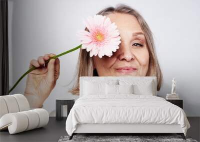 woman with flower Wall mural