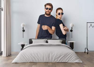 young couple with glasses fashion Wall mural