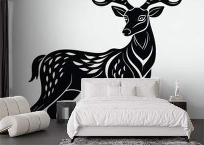 silhouette deer vector illustration Wall mural