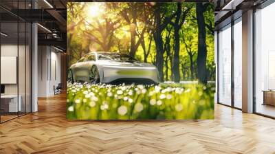 Future eco-friendly automobiles Generative AI Wall mural