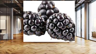 juicy blackberry closeup isolated background Generative AI Wall mural