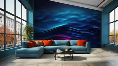 Dark blue wave abstract blurred pattern Colorful background Wall mural