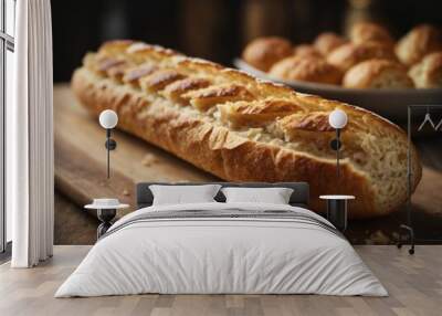 French baguette with crispy crust Wall mural