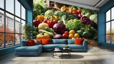 organic vegetables kept on the table Wall mural