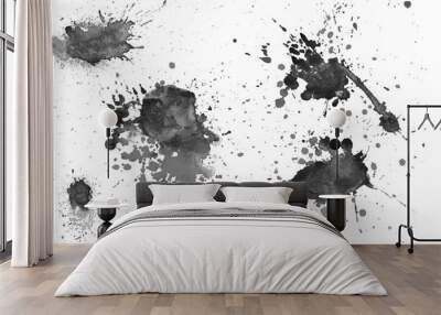 Black watercolor stain Wall mural