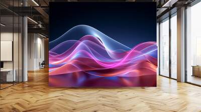 Abstract circle lines wave colorful purple and blue gradient isolated on transparent background. concept technology, science, music, modern Wall mural