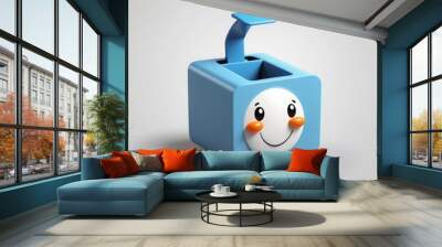 cute little penguin character 3d render cute little penguin character 3d render 3d rendered blue toy snowman character Wall mural