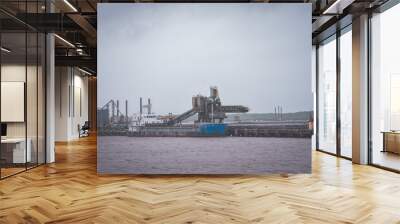 ship in the sea . sea use for cement transportation tr Wall mural