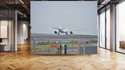 ソラムナード羽田緑地展望テラスから撮影した飛行機 Wall mural