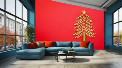 vegans Christmas tree made of green peas Wall mural