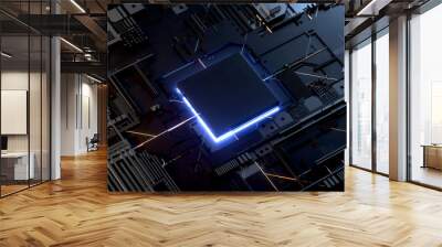 Central Computer Processors CPU concept. 3d rendering,conceptual image. Wall mural