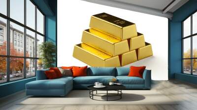 Gold bars and Financial concept,3d rendering,conceptual image. Wall mural