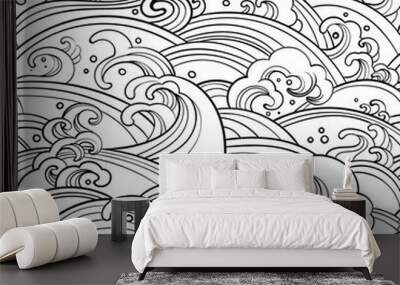 seamless pattern with waves Wall mural