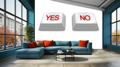 Yes and No white buttons keys Wall mural