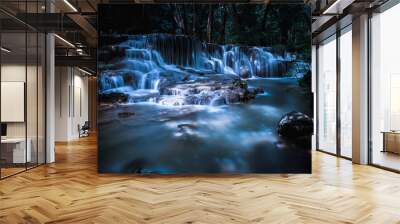 long exposure waterfall in the park at night Wall mural