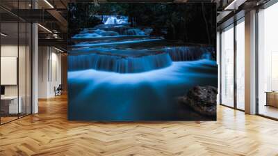 long exposure waterfall in the park at night Wall mural