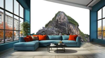 mountain cliff rock on white background phi phi island Thailand Wall mural