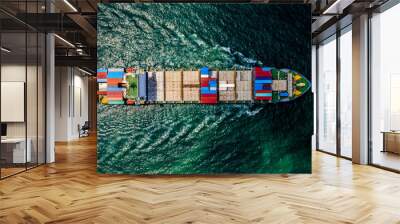 shipping container cargo logistics  import and export business and.industry service Wall mural