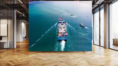 transportation business cargo containers logistics shipping service import and export international by the sea Wall mural