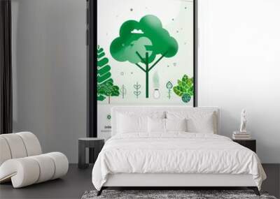 Environmental technology app with a user friendly interface for tracking and managing carbon emissions reduction Wall mural