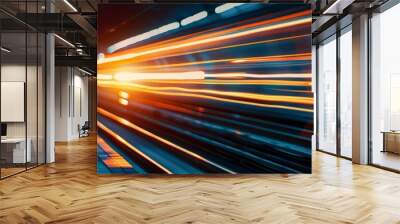 High-speed blur effect, illustrating technology and motion With copy space Wall mural