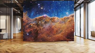 James Webb Space Telescope reveals emerging stellar nurseries and individual stars in the Carina Nebula Wall mural