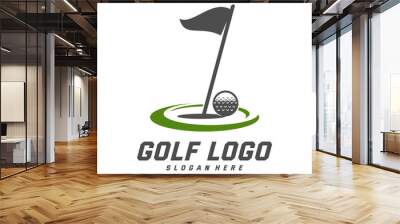 Golf logo design vector template, Vector label of golf, Logo of golf championship, illustration, Creative icon, design concept Wall mural