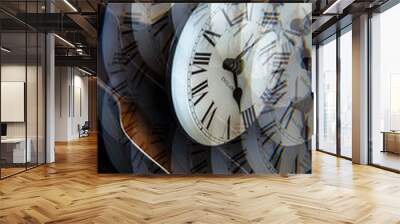 A clock face abstract design with prism effect Wall mural