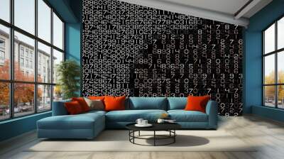 Data stream numbers computer screen display abstract Wall mural