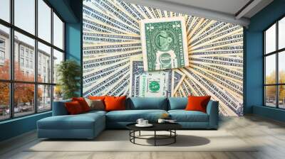 background of one dollar bills  Wall mural