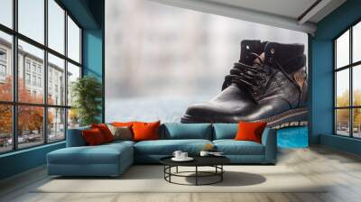 Men's shoes made of genuine leather. Wall mural