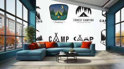 set bundle camp forest logo icon design vector illustration Wall mural