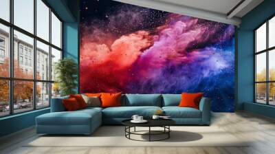 Abstract colorful powder explosion Wall mural