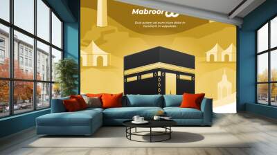 Flat Hajj Mabroor Illustration Wall mural