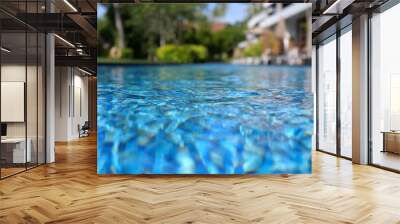 View from the swimming pool. Tropical villas concept Wall mural