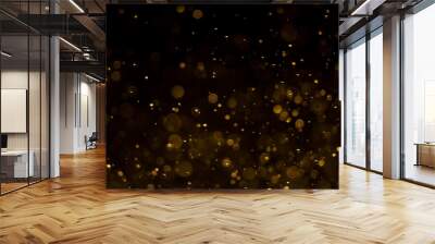 Abstract gold bokeh with black background Wall mural