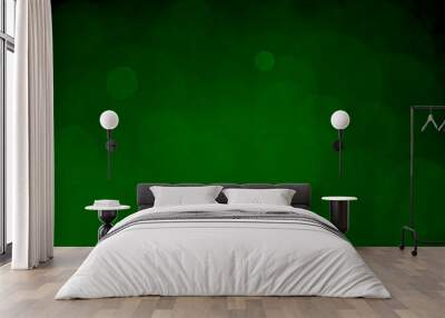 Abstract green yellow bokeh with black background Wall mural