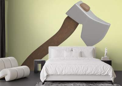 axe 3D vector icon set, on cream color background Wall mural