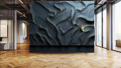 A black and gold wall with a lot of detail Wall mural