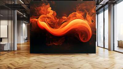 A long orange flame with smoke trailing behind it Wall mural