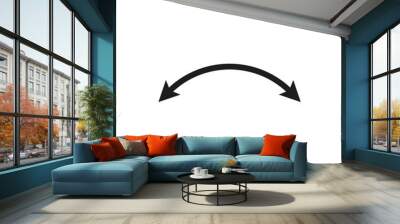 Dual semi circle arrow. Vector illustration. Semicircular curved thin long double ended arrow.	 Wall mural